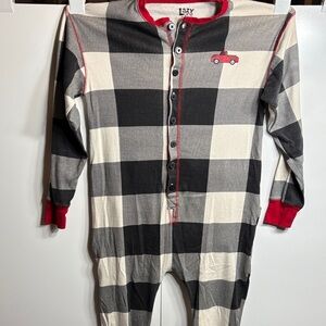 Lazy One Mens Checkered One Piece - Black, White, and Red, men’s medium
